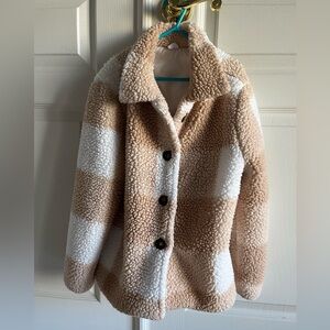 Girls Fall Velour Jacket by SHEIN